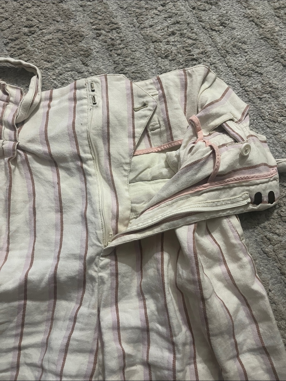 by Anthropologie Edisto Linen High-Waist Paperbag 4.5in Inseam Stripe Shorts 2 - Picture 11 of 11